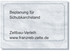 Beplanung für Schubkarchstand   Zeltbau-Verleih www.franzreb-zelte.de